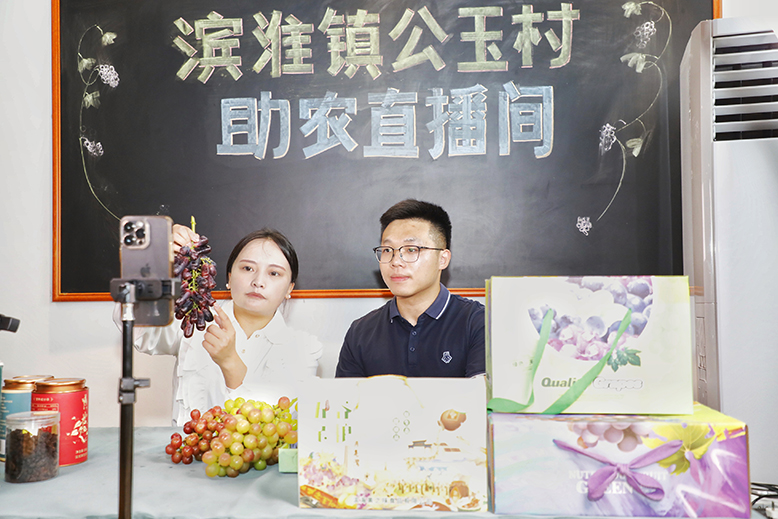 滨淮镇公玉村“助农直播”